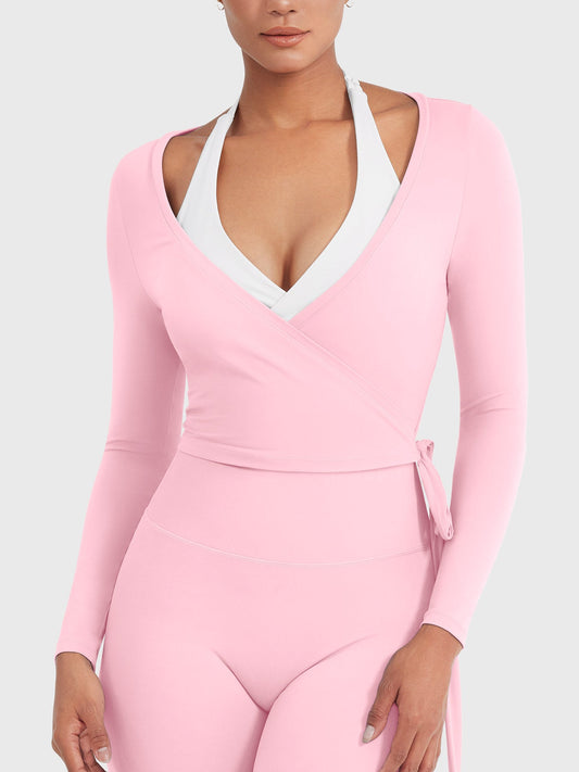 Michelie Long Sleeve Ballet Wrap Top